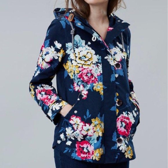 joules floral waterproof jacket